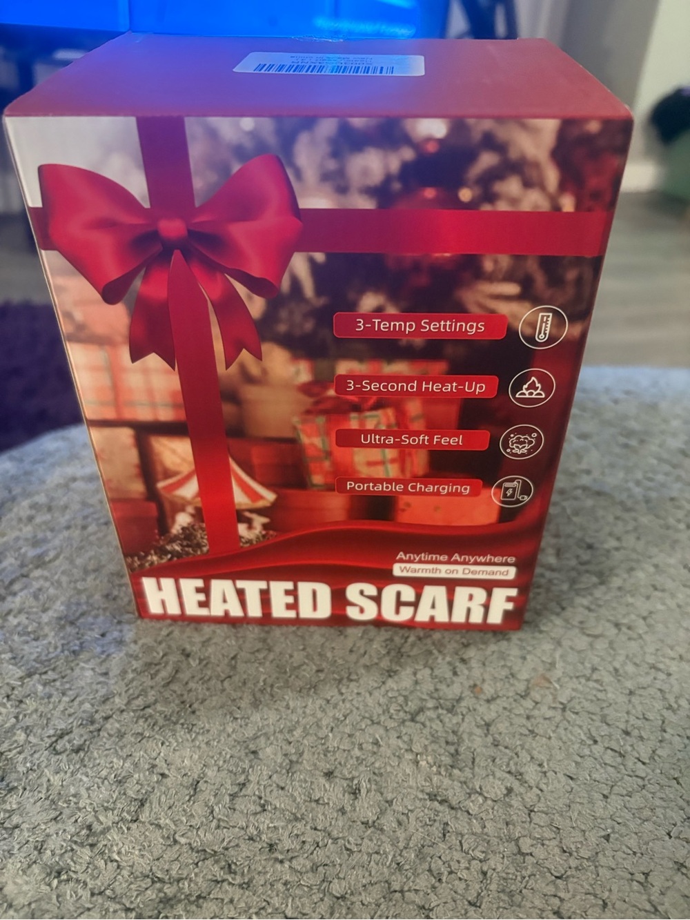 Heated Scarf - Red | Portable Rechargeable Heated Scarf